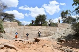 Sand Dam during construction by the villagers.